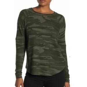 NEW SWEET ROMEO Camouflage Long Sleeve Pullover T-Shirt Size S